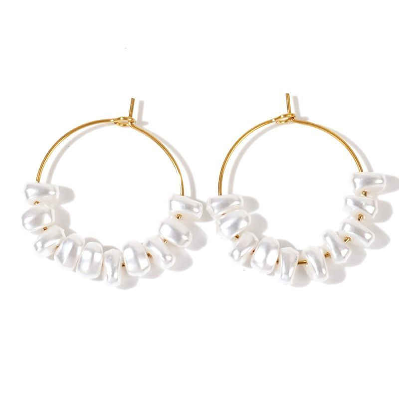 Серьги-конго с натуральным жемчугом CJH67903