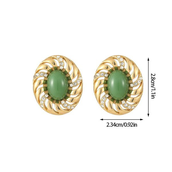 Серьги-пусеты Овалы в оправе со стразами CJL48590