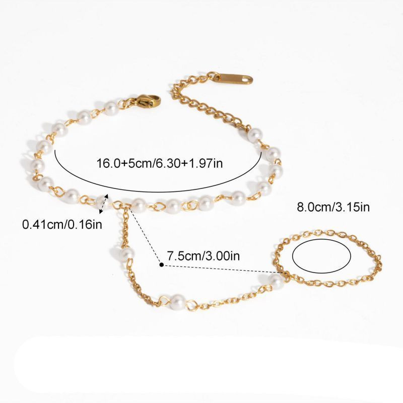 Браслет слейв жемчужный карнавал с золотыми вставками