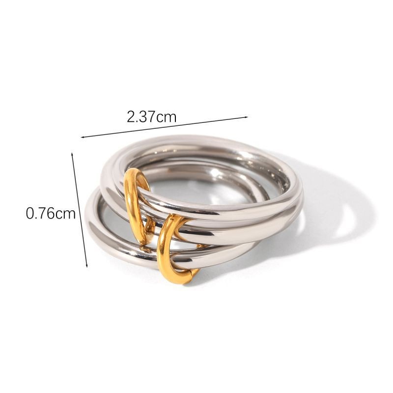 Тройное кольцо-тринити из гладкой стали CJL78687