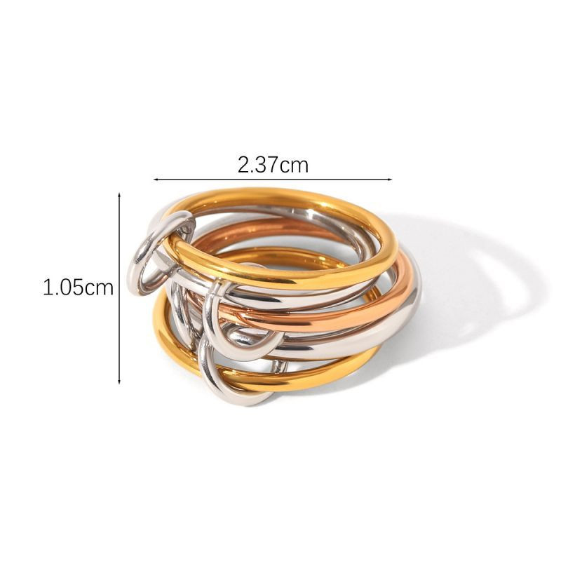 Тройное кольцо-тринити из гладкой стали CJL78687