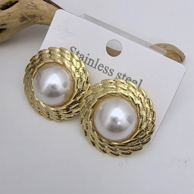 Серьги-пусеты Ракушки веерные классические CJL79247