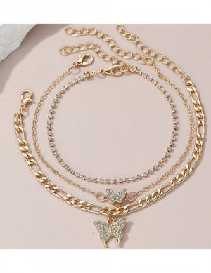 Набор браслетов на ногу с бабочкой Z52087 Набор браслетов на ногу с бабочкой Z52087