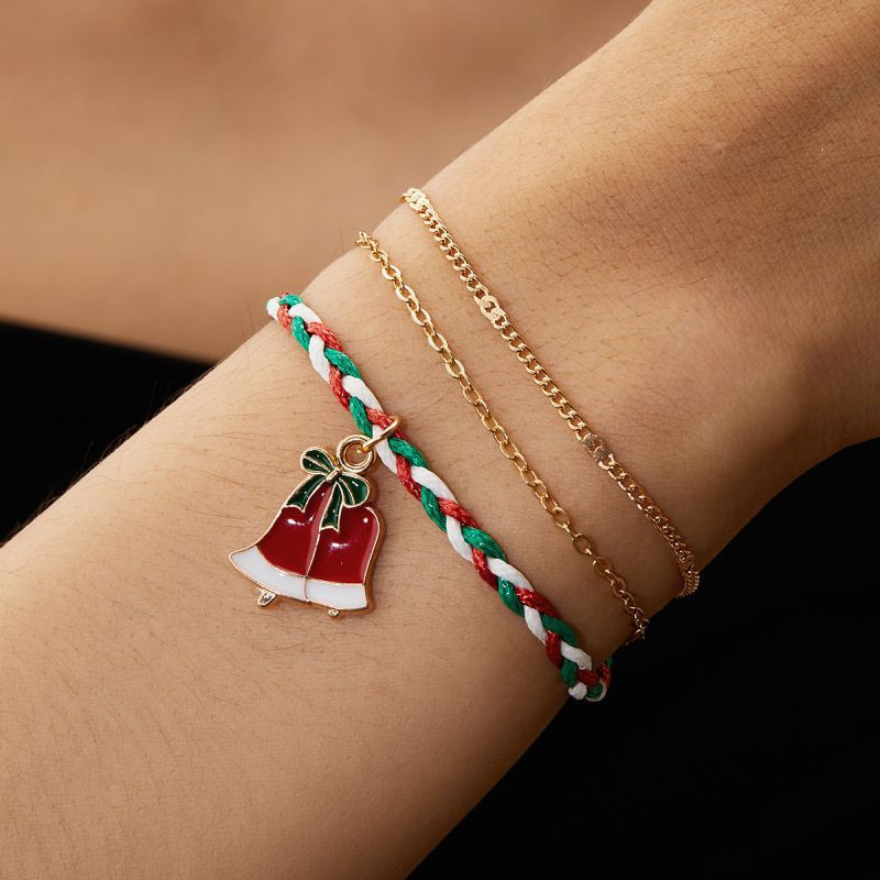 Комплект браслетов из цепочек и бусин с крестом CJT06849 Комплект браслетов из цепочек и бусин с крестом CJT06849