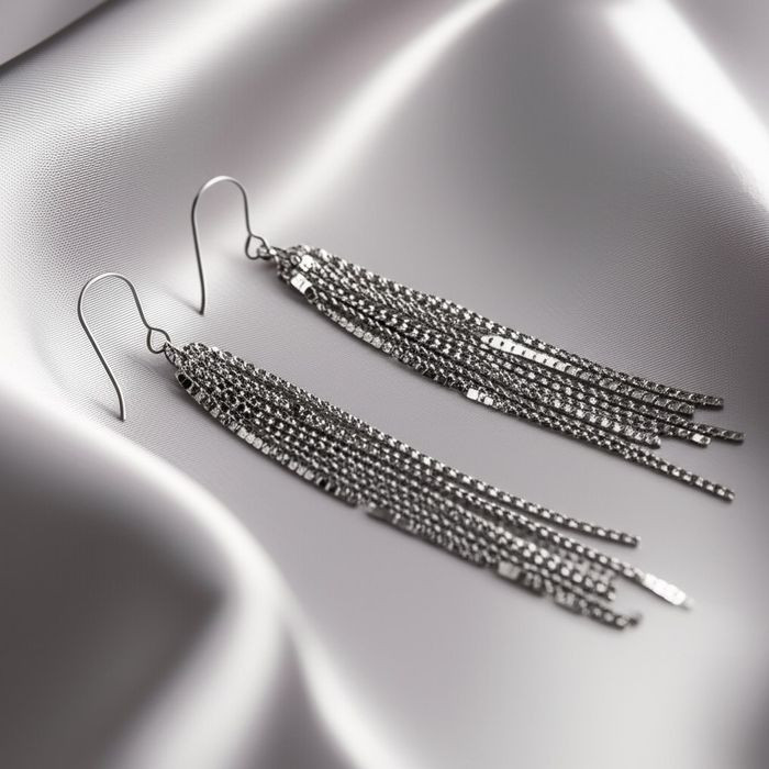 Серьги-подвески с цепочной бахромой J10445CJJ Серьги-подвески с цепочной бахромой J10445CJJ