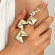 Золотой набор браслета и кольца с пирамидами ASUZ25062
