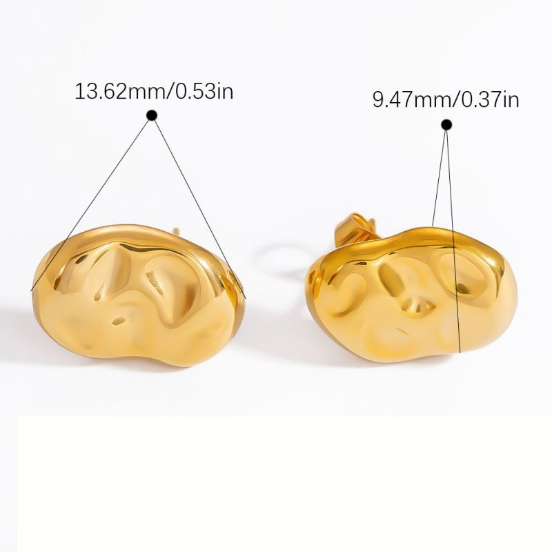 Серьги-пусеты Овалы с эффектом мятого металла CJL24198