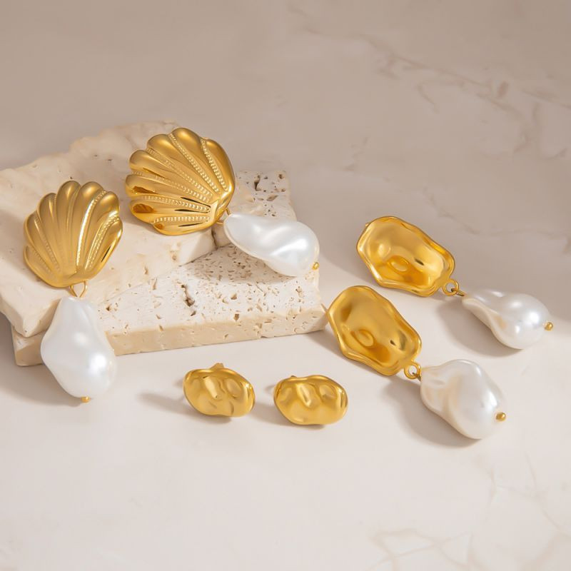 Серьги-пусеты Овалы с эффектом мятого металла CJL24198