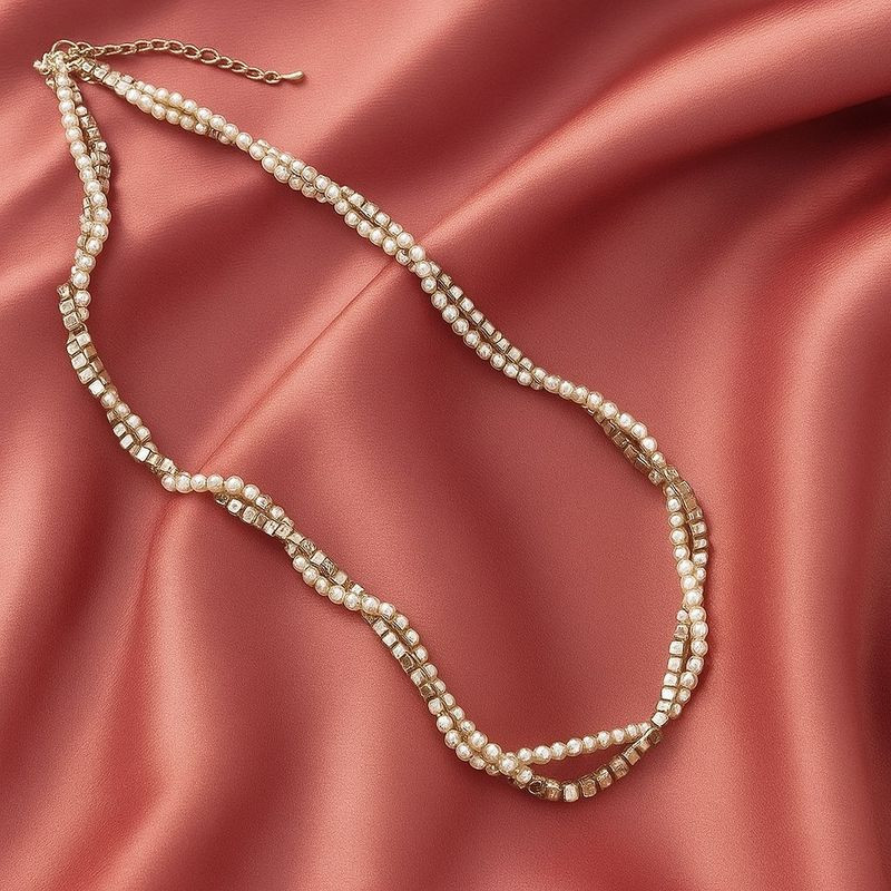 Колье ювелирный сплав с бисером 1J11935CJJ