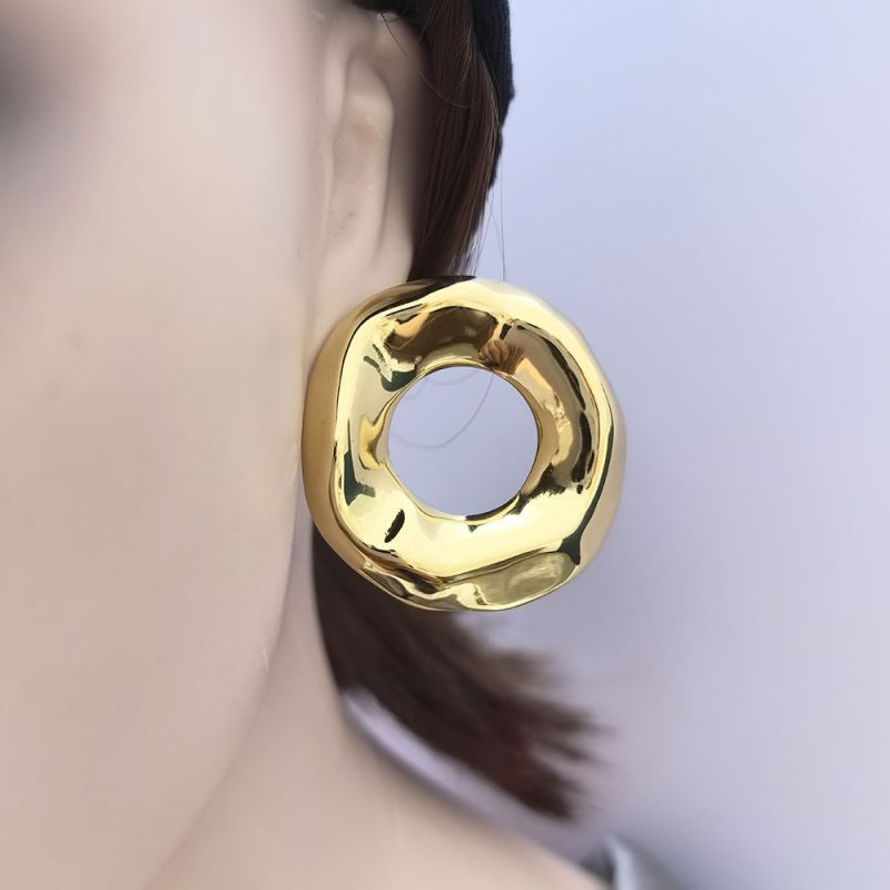 Серьги-кольца Мятый металл CJP85857