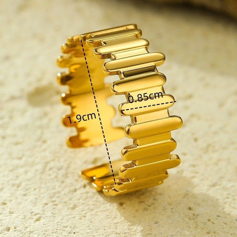 Кольцо медицинская сталь напыление золотом 1J12166CJJ