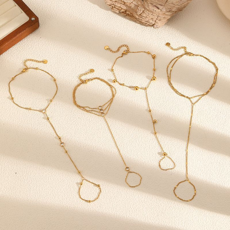 Браслет слейв лаконичная классика в золотом цвете