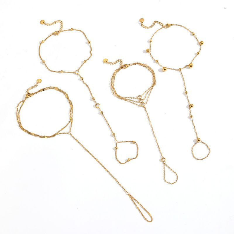 Браслет слейв лаконичная классика в золотом цвете