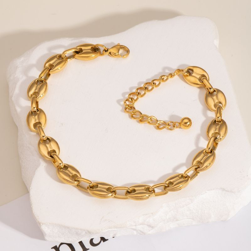 Браслет цепочка с овальными звеньями в серебристом цвете CJL84083