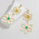 Крупные висячие серьги Цветы CJD98615