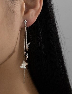 Серьги-ниточки со звездами и бабочками U88417 Серьги-ниточки со звездами и бабочками U88417