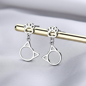 Серьги-гвоздики ювелирный сплав кот 1J11825CJJ