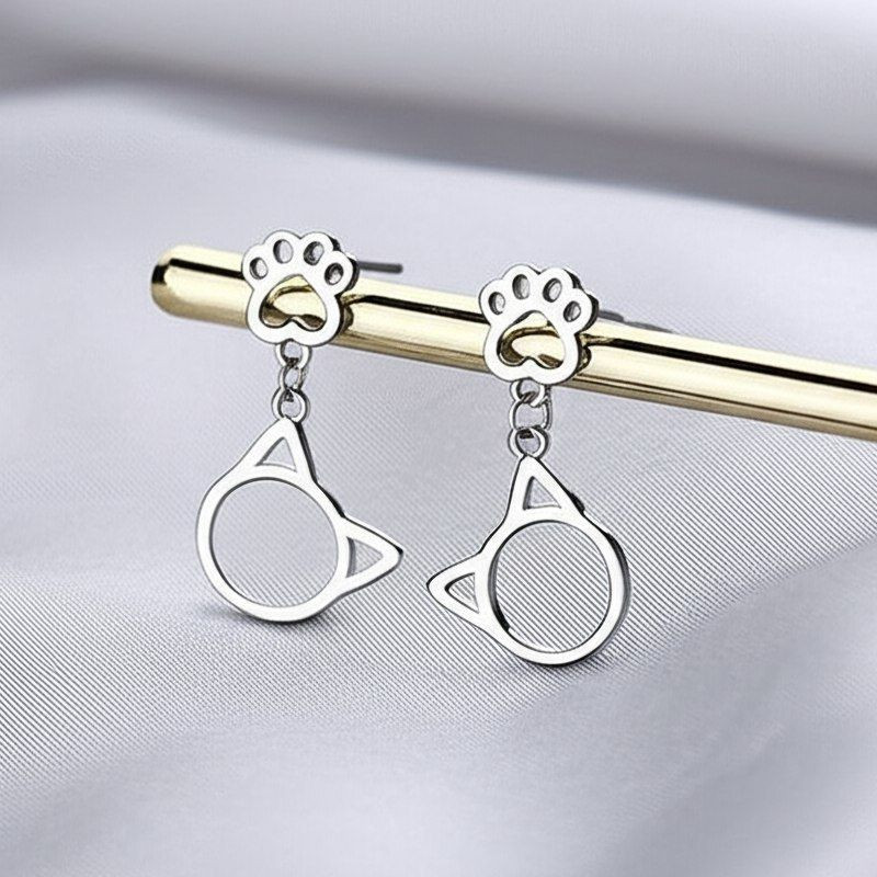 Оригинальные серьги-пусеты «грация кошки» 1J11825CJJ