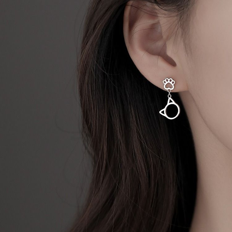 Серьги-гвоздики ювелирный сплав кот 1J11825CJJ Серьги-гвоздики ювелирный сплав кот 1J11825CJJ