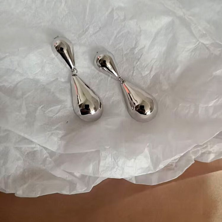 Серьги-гвоздики капли зеркальные J10704CJJ