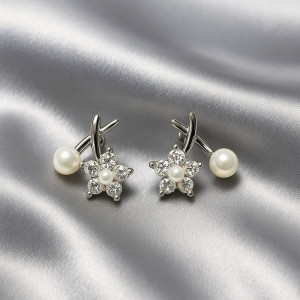 Серьги медь с напылением платиной J11281CJJ Серьги медь с напылением платиной J11281CJJ