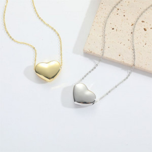 Золотистая Цепочка с объемным кулоном-сердцем CJH58157