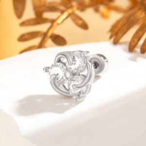 Одиночная серьга-пусет в форме вихря CJL23427 Одиночная серьга-пусет в форме вихря CJL23427