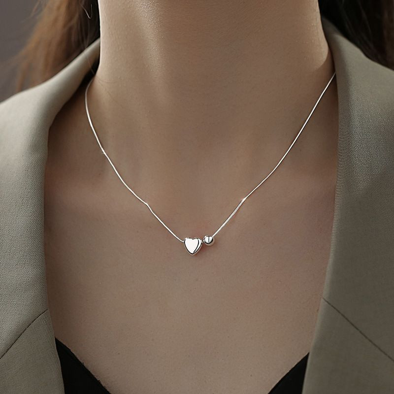 Минималистичная цепочка с объемной подвеской-сердцем 1J12392CJJ Минималистичная цепочка с объемной подвеской-сердцем 1J12392CJJ