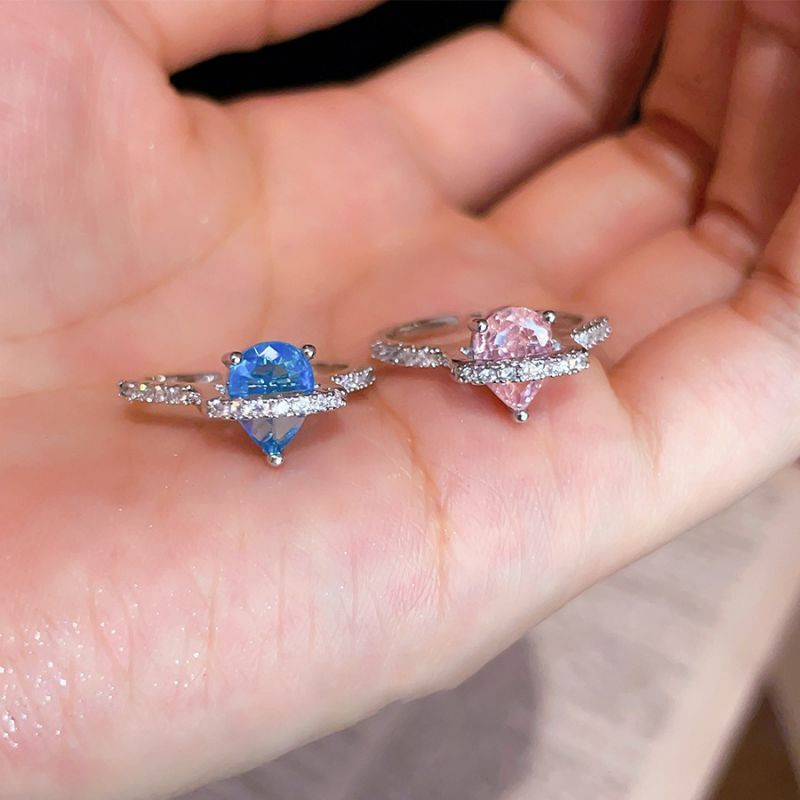 Серебряное кольцо с розовым цирконом и каплей ASUZ38822 Серебряное кольцо с розовым цирконом и каплей ASUZ38822