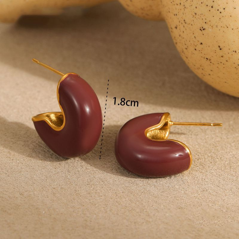 Серьги-кольца Керамические полусферы CJP85863