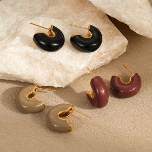 Серьги-кольца Керамические полусферы CJP85863