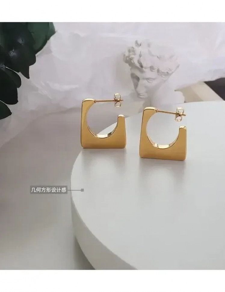 Стальные серьги с напылением золотом J10010CJJ