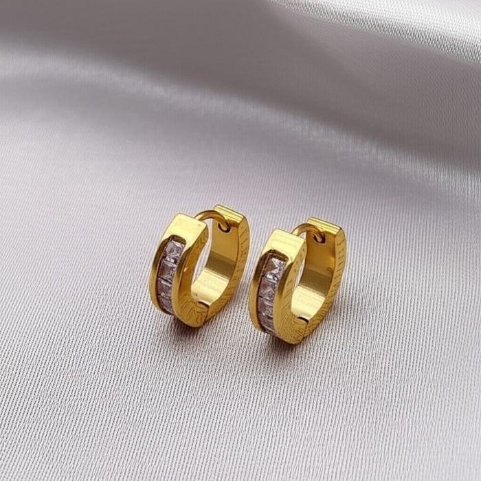 Серьги-кольца конго с дорожкой из прямоугольных страз J10250CJJ