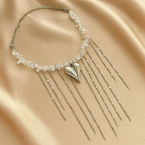 Вечернее колье-чокер с жемчугом и каскадом цепей 1J12223CJJ