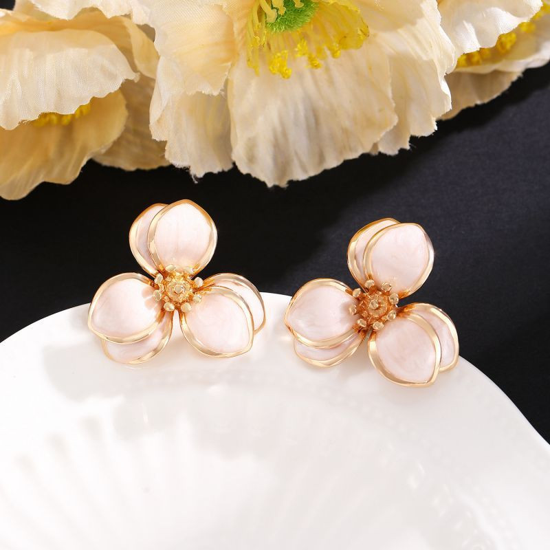 Яркие серьги-пусеты лесные цветы CJL92413