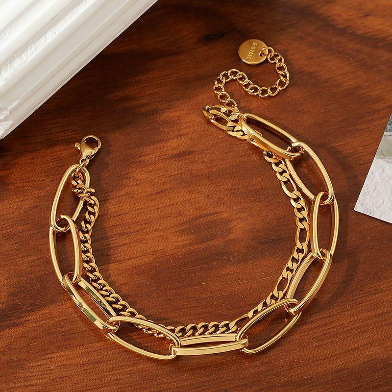 Браслет многослойный из каскада овальных цепей CJN36884