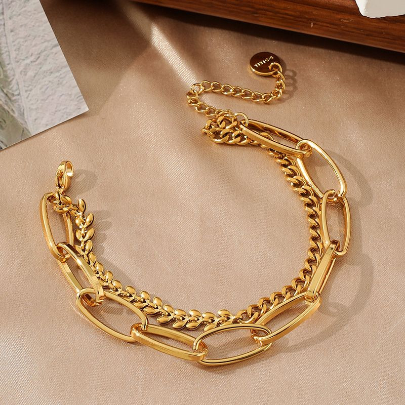 Браслет многослойный из каскада овальных цепей CJN36884