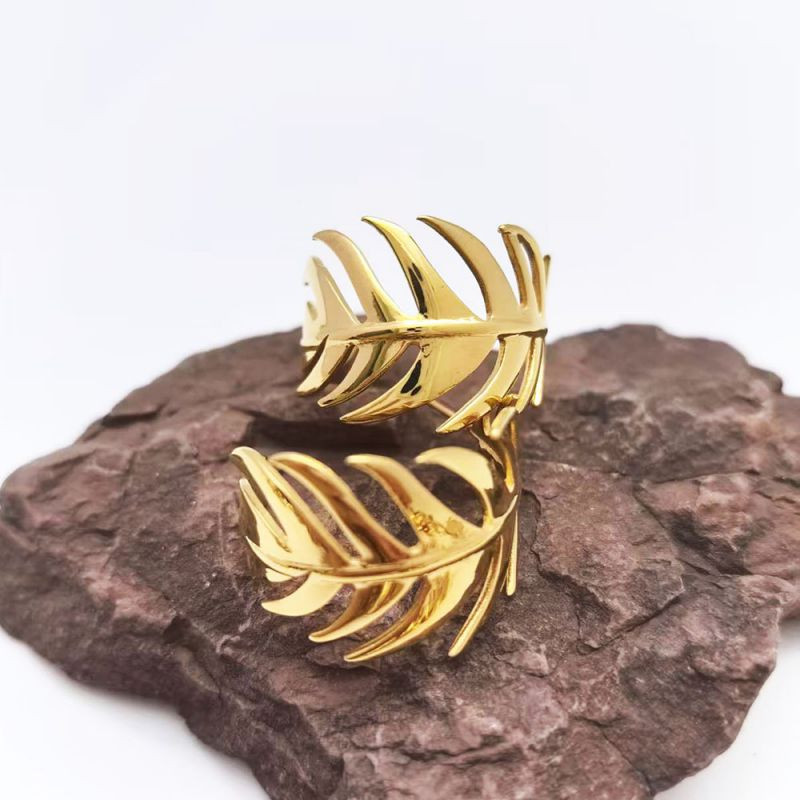 Серьги-пусеты Листья объемные CJR66528