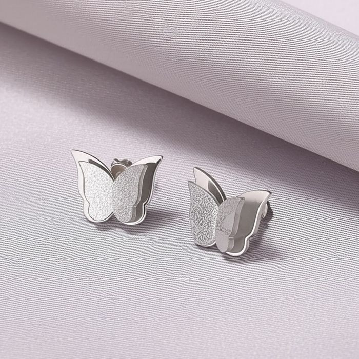 Серьги-пусеты Бабочки глянцевые 1J10011CJJ