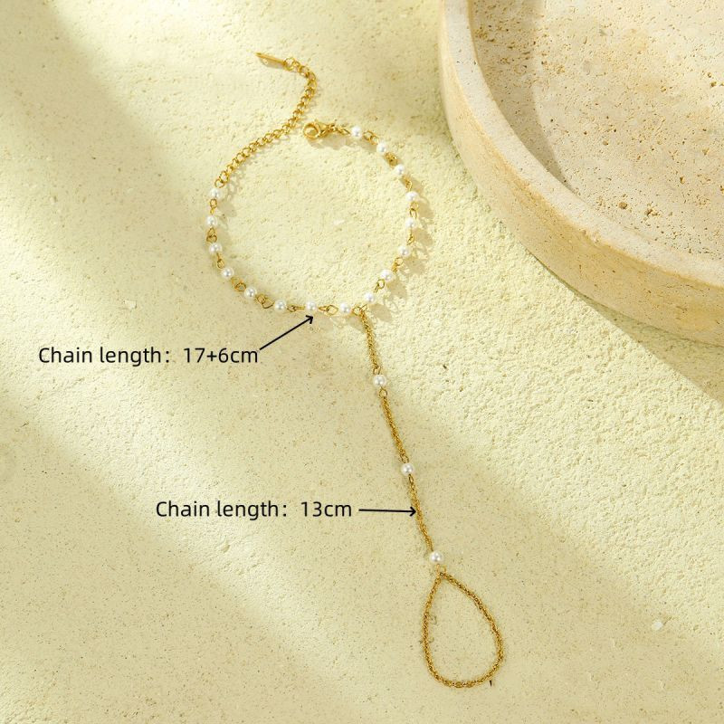 Браслет слейв жемчужная нежность на тонкой цепи Браслет слейв жемчужная нежность на тонкой цепи