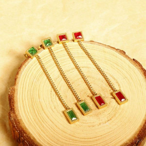 Серьги Висячие длинные палочки с кристаллами CJL48879