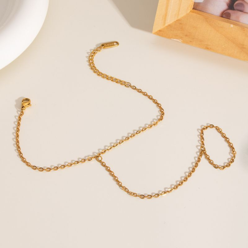 Браслет-слейв изящный с тонкими цепочками якорного плетения CJL84088