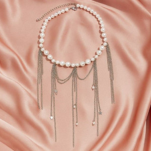Изящное жемчужное колье с вертикальной бахромой 1J12224CJJ Изящное жемчужное колье с вертикальной бахромой 1J12224CJJ