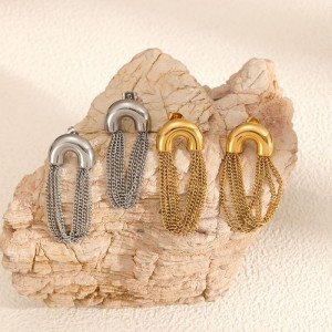 Серьги-кольца наборные фактурные CJM42455 Серьги-кольца наборные фактурные CJM42455