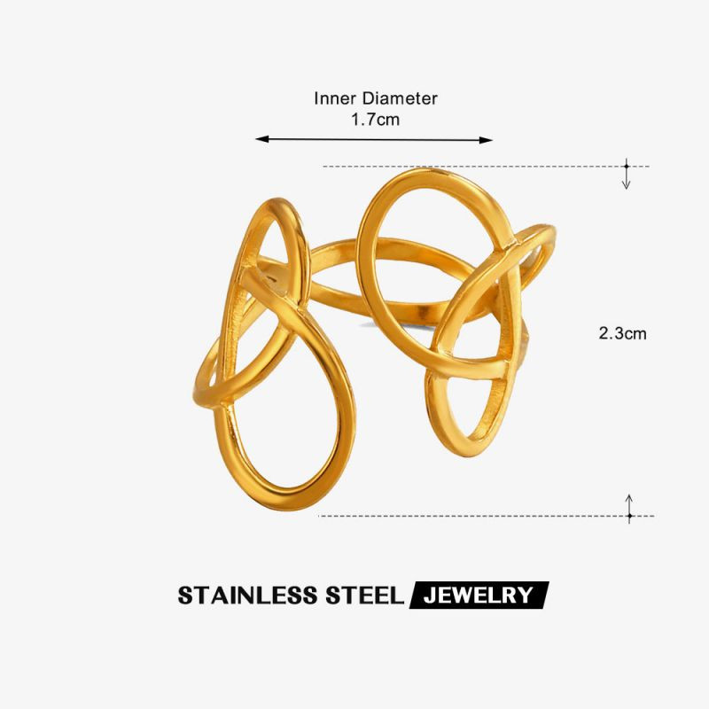 Разомкнутое стальное кольцо с абстрактными петлями CJR55682