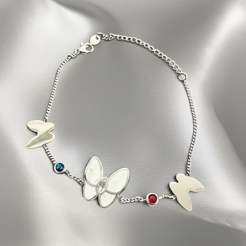 Браслет-цепочка с эмалевыми бабочками J11184(CJJ) Браслет-цепочка с эмалевыми бабочками J11184(CJJ)