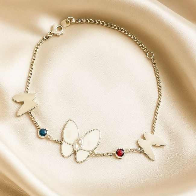 Браслет-цепочка с эмалевыми бабочками J11184(CJJ) Браслет-цепочка с эмалевыми бабочками J11184(CJJ)