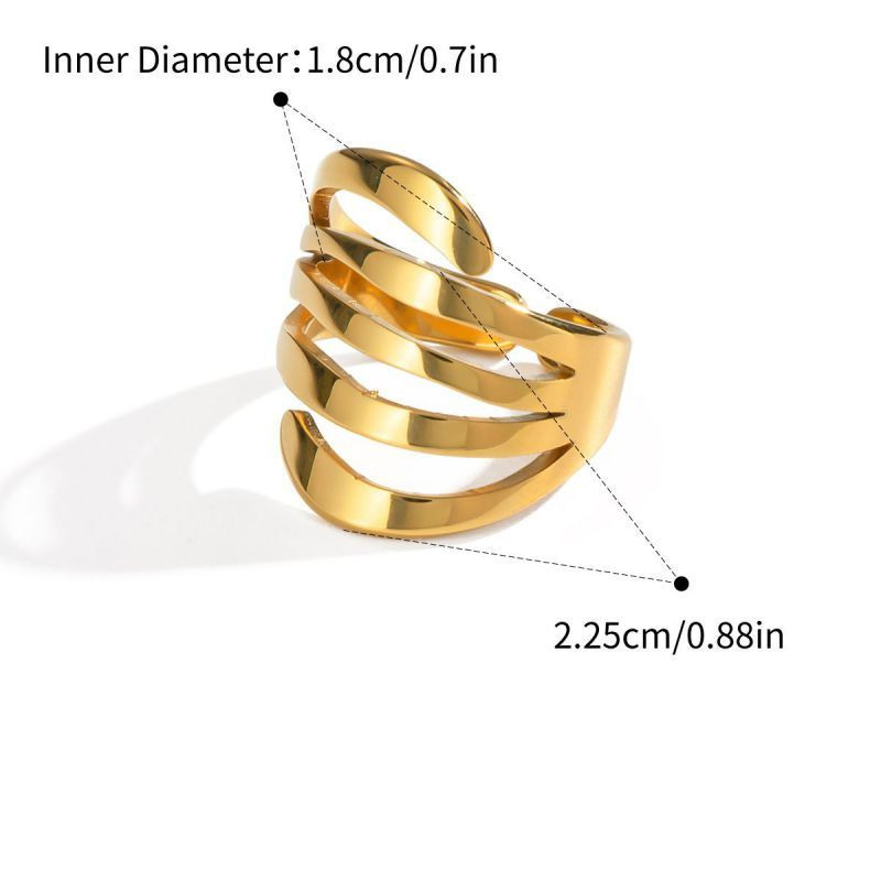 Широкое многоярусное кольцо с прорезями CJN49647