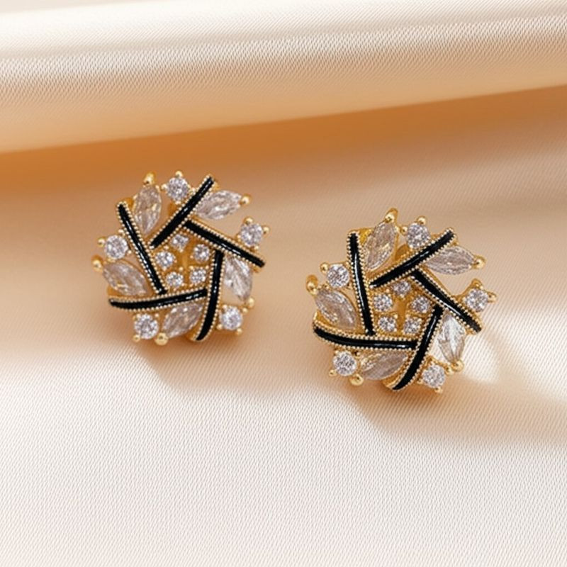 Серьги-гвоздики ювелирный сплав с кристаллами серебряный гвоздик 1J11938CJJ Серьги-гвоздики ювелирный сплав с кристаллами серебряный гвоздик 1J11938CJJ