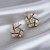 Серьги-гвоздики ювелирный сплав с кристаллами серебряный гвоздик 1J11938CJJ